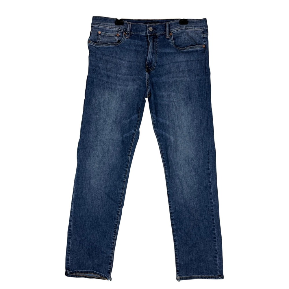 Lucky Brand Jeans Mens 38x32 Blue Medium Wash Regular Straight Denim Casual